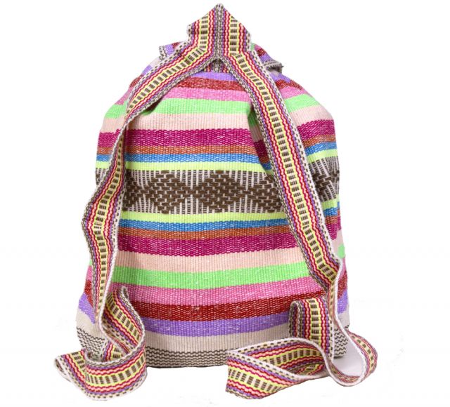 Baja Backpack - Brown Diamond Neon Yellow Pink