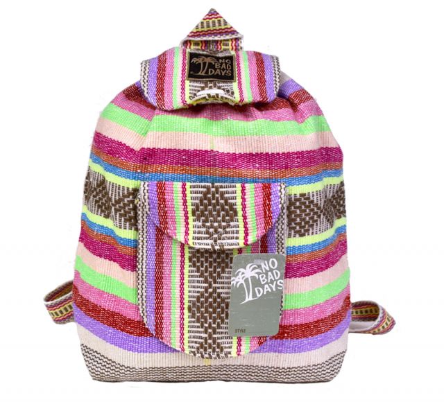 Baja Backpack - Brown Diamond Neon Yellow Pink