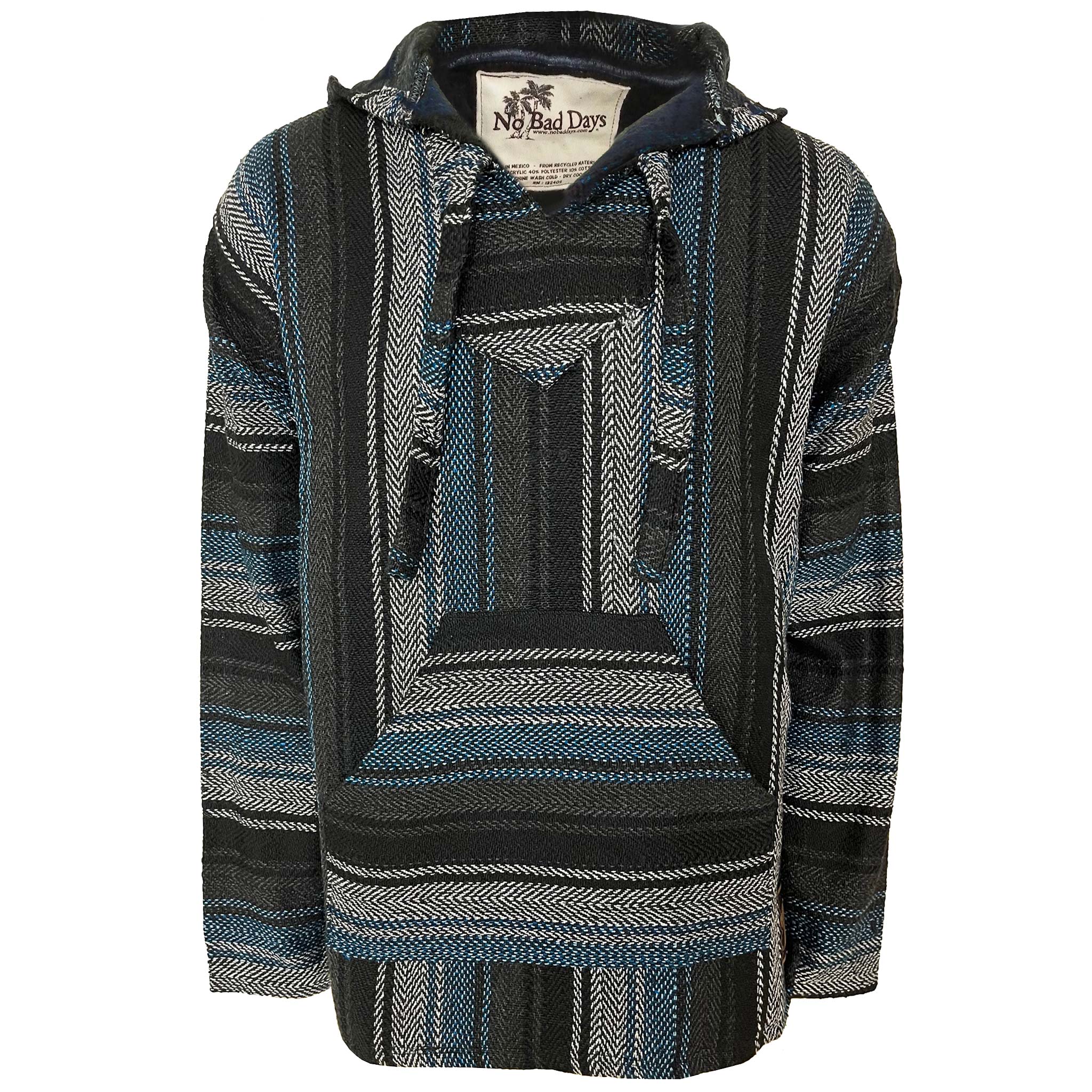 Gray Ocean Blue Baja Hoodie