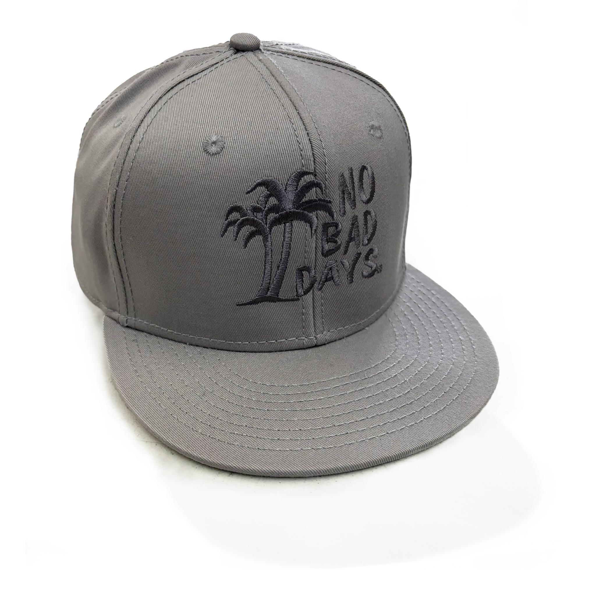 Grey Cotton Snapback Cap