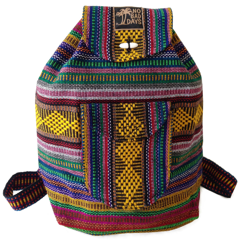 Baja Backpack - Yellow Diamond & Rainbow MultiColor