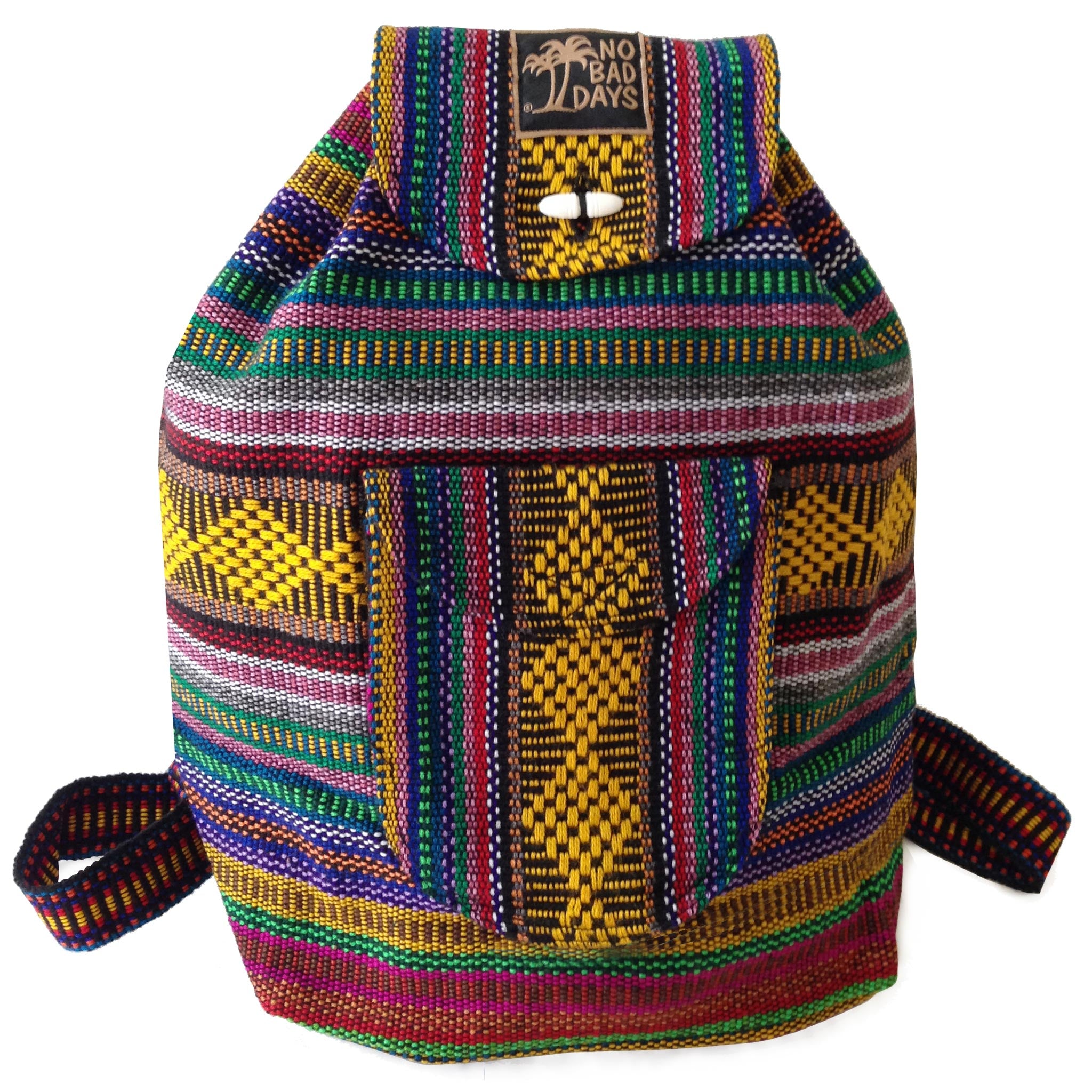 Baja Backpack - Yellow Diamond & Rainbow MultiColor