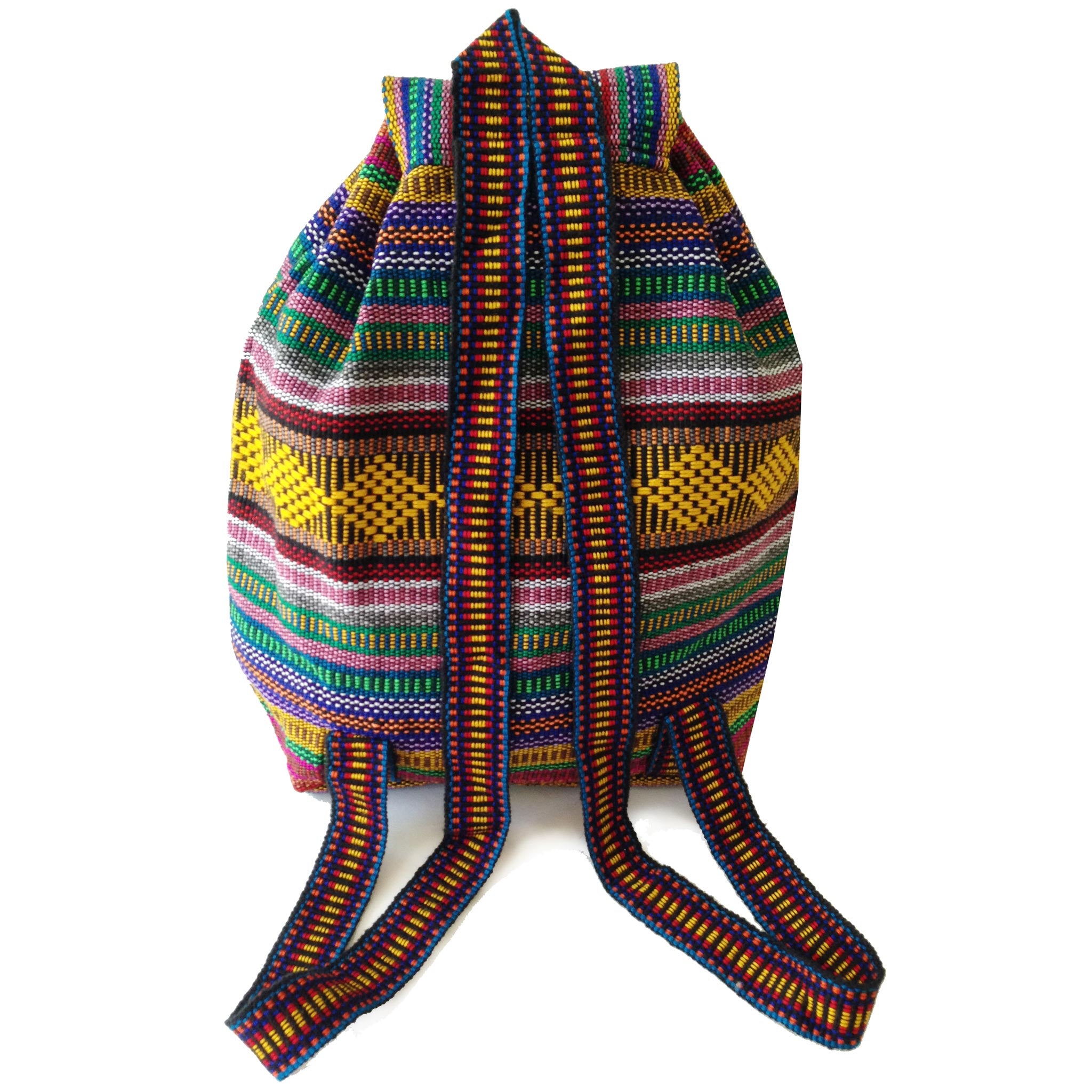 Baja Backpack - Yellow Diamond & Rainbow MultiColor